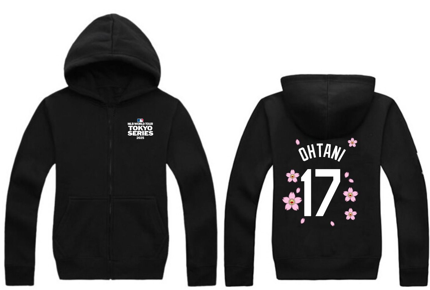 Men Los Angeles Dodgers #17 Ohtani Black Zipper hoodie 2025 MLB Jersey style 1->los angeles dodgers->MLB Jersey